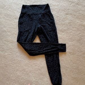 Black animal print align joggers